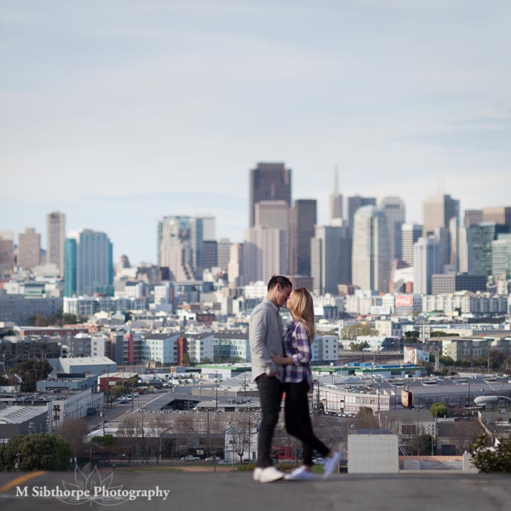 San Francisco city skyline cityscape engagement session