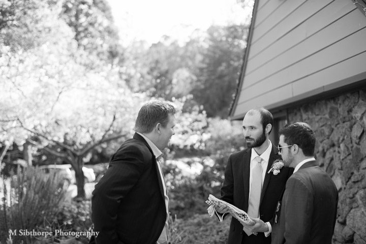 old friends chatting before the ceremony