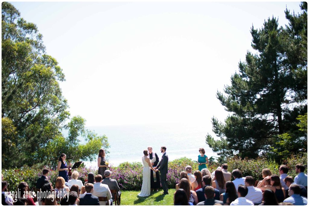 dipsea gardens, wedding ceremony, looking over pacific ocean, northern california, stinson beach wedding photos california san francisco wedding photographer
