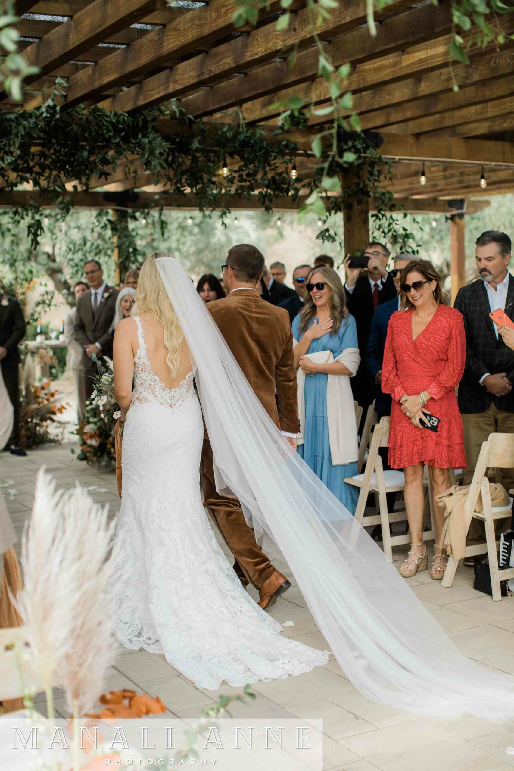 Wedding ceremony details at Chateau St. Jean Winery, Kenwood, CA