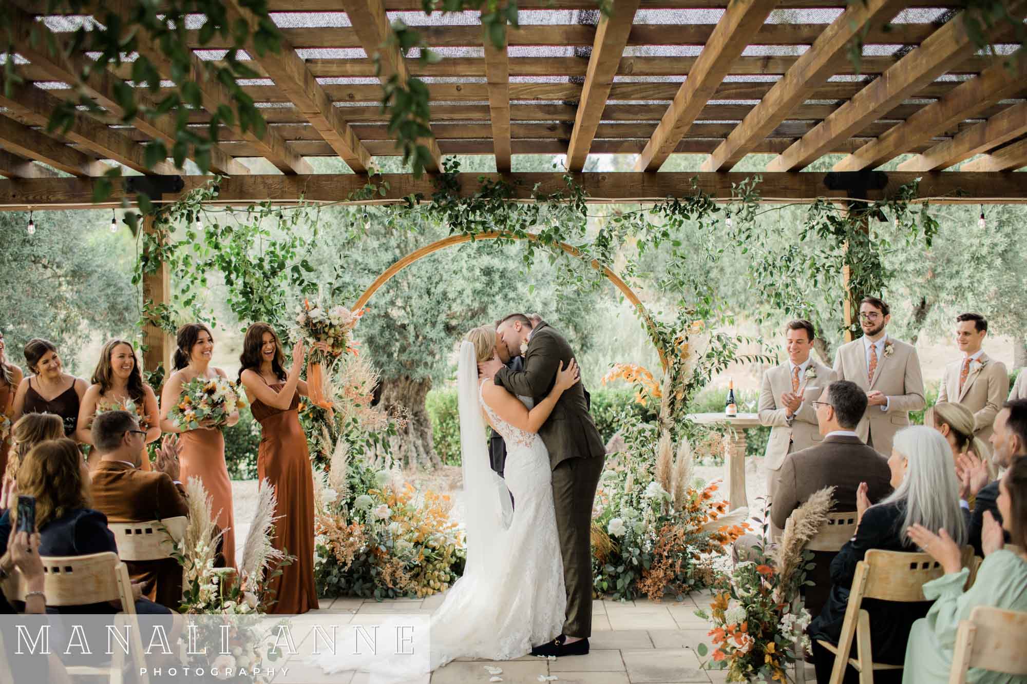 Wedding couple at Chateau St. Jean Winery Ceremony 