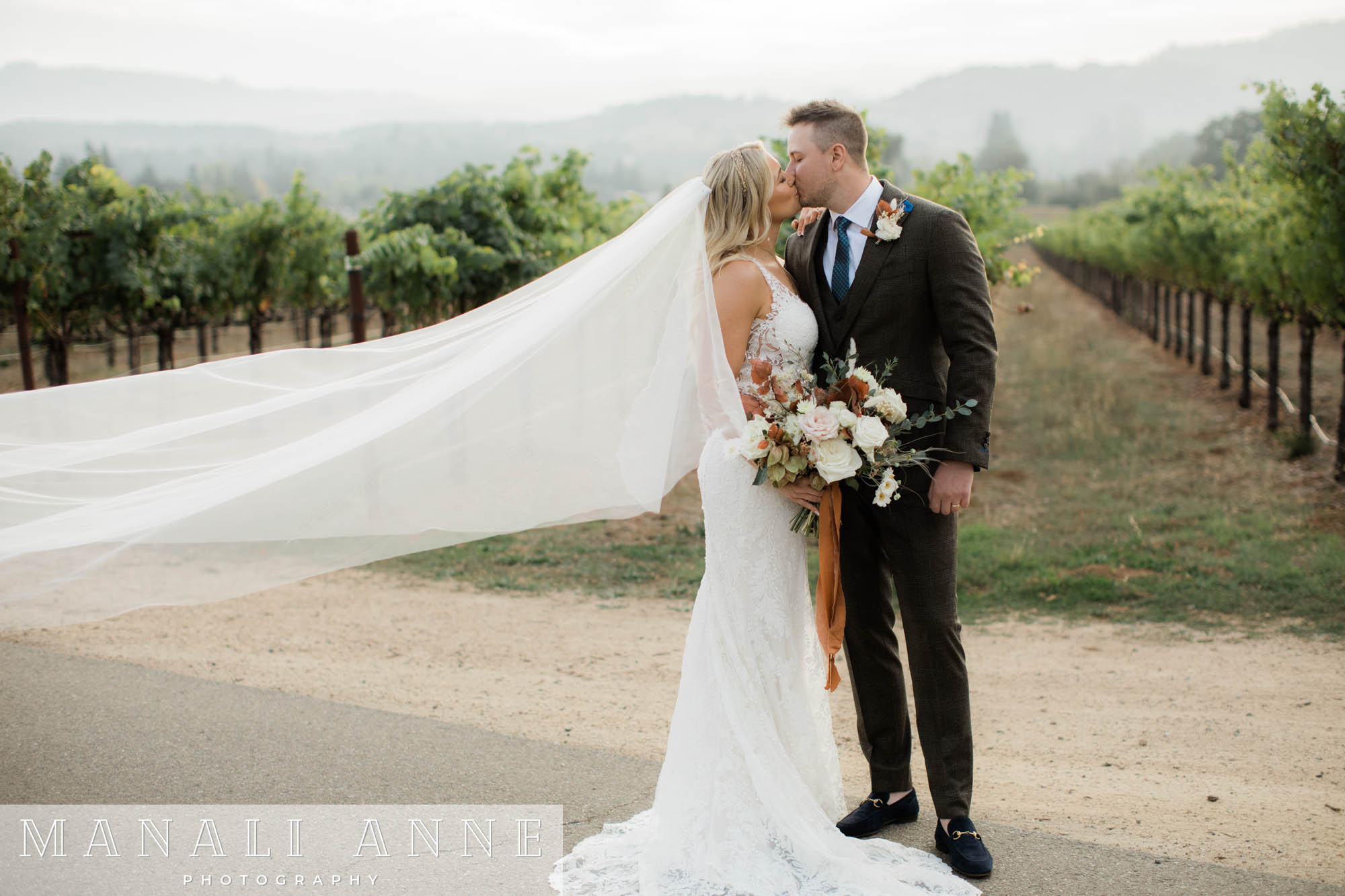 Wedding photos at Chateau St. Jean Winery