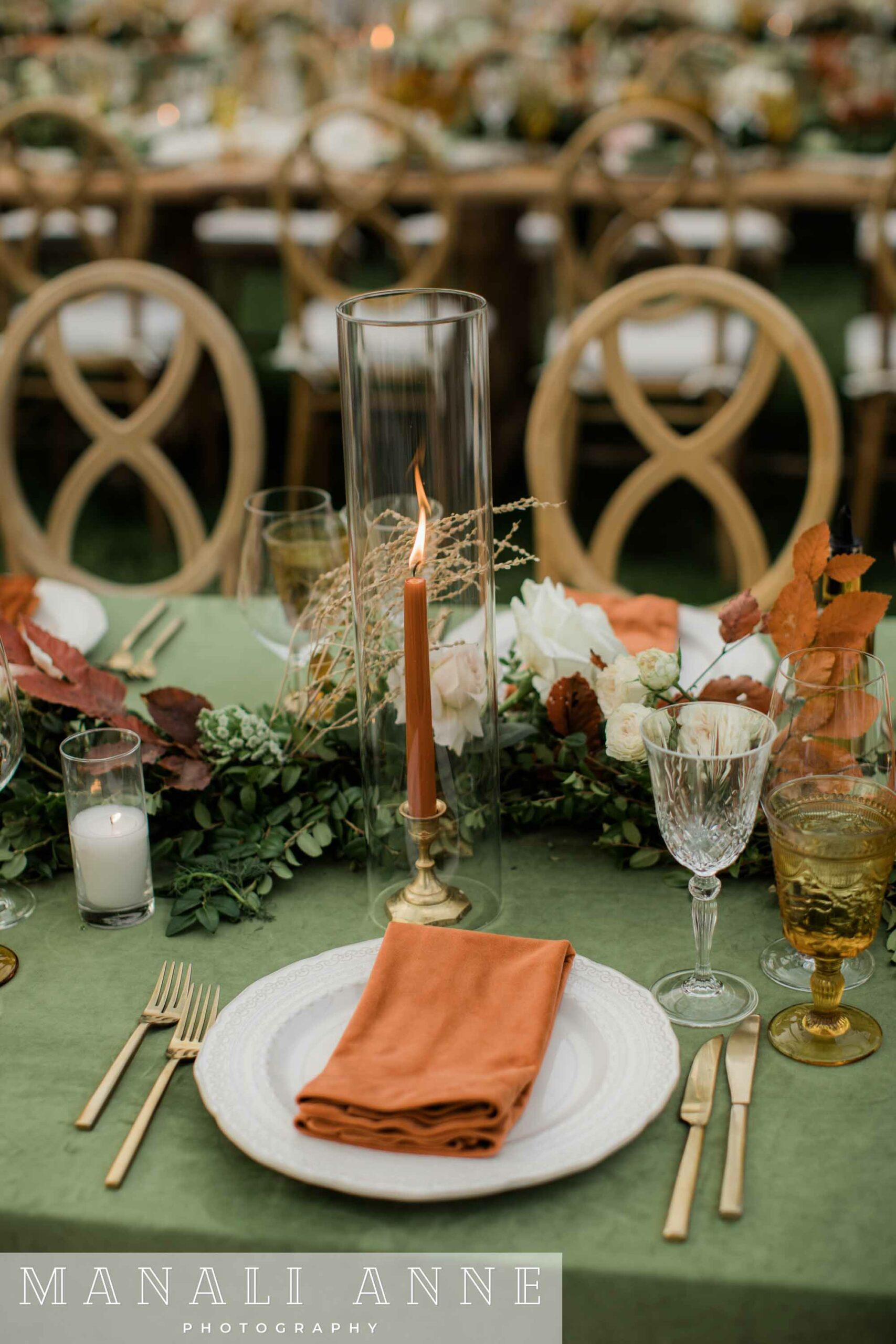 Floral table dressings at Chateau St. Jean Winery, Kenwood, CA