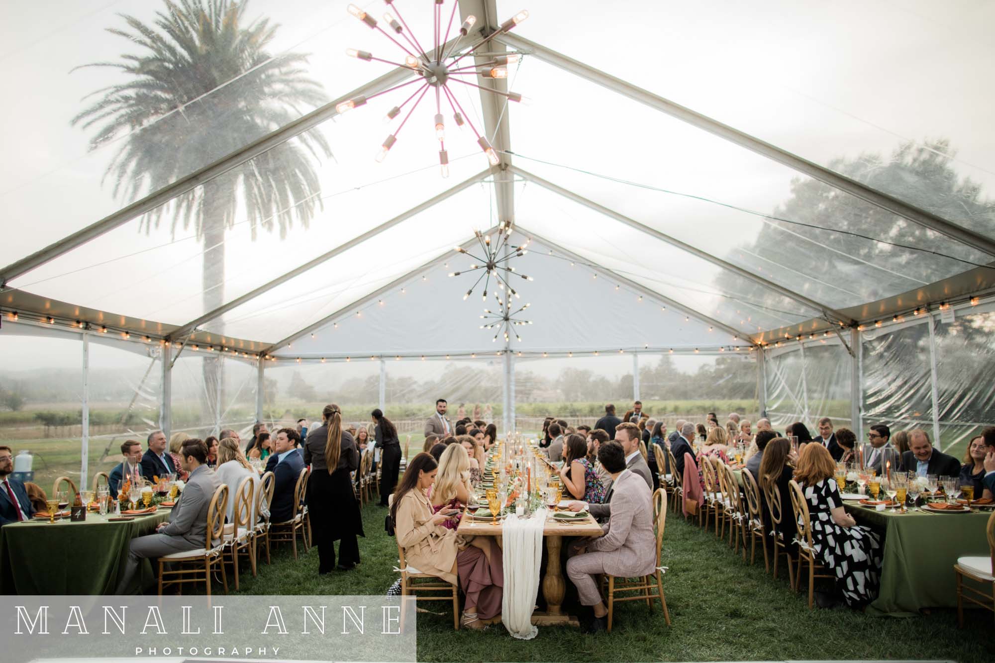 reception details at fall wedding at Chateau St. Jean Winery, Kenwood, CA