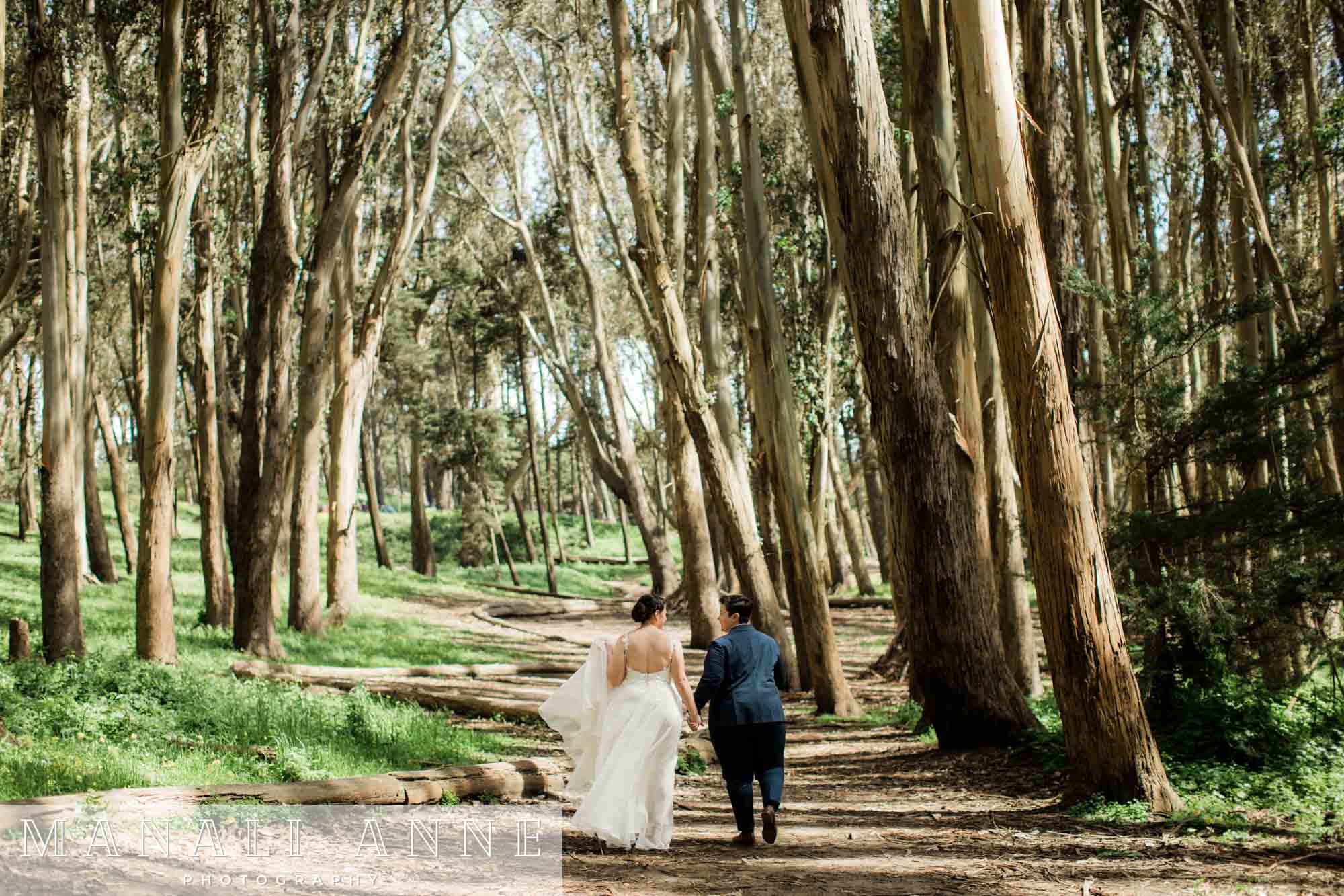 Lovers' Lane at the Presidio, Lovers' Lane Trail, San Francisco Wedding, Presidio wedding photography, LGBTQ Wedding San Francisco, San Francisco Wedding Photographer, Lesbian wedding