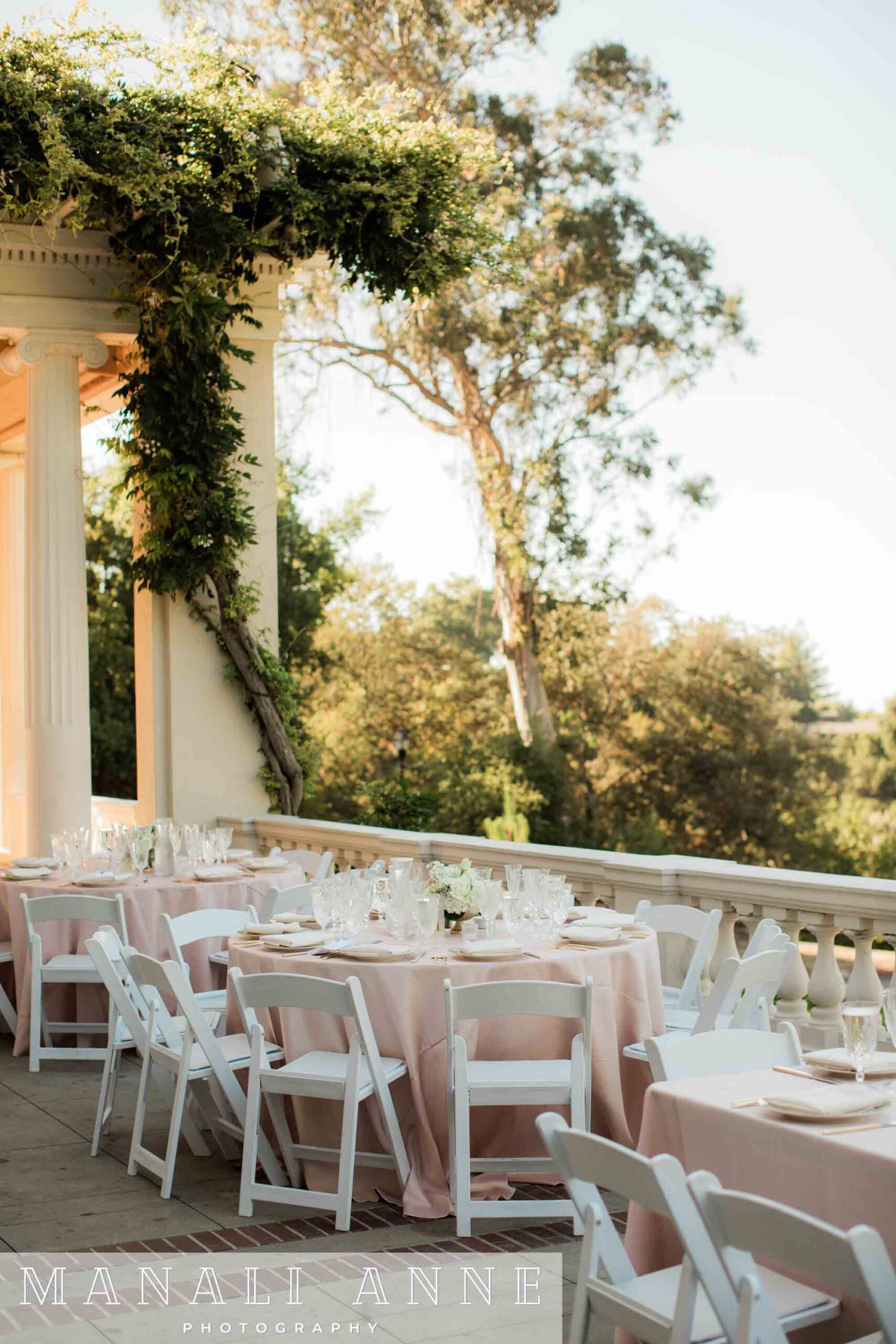 Montalvo Arts Center wedding dinner reception set up