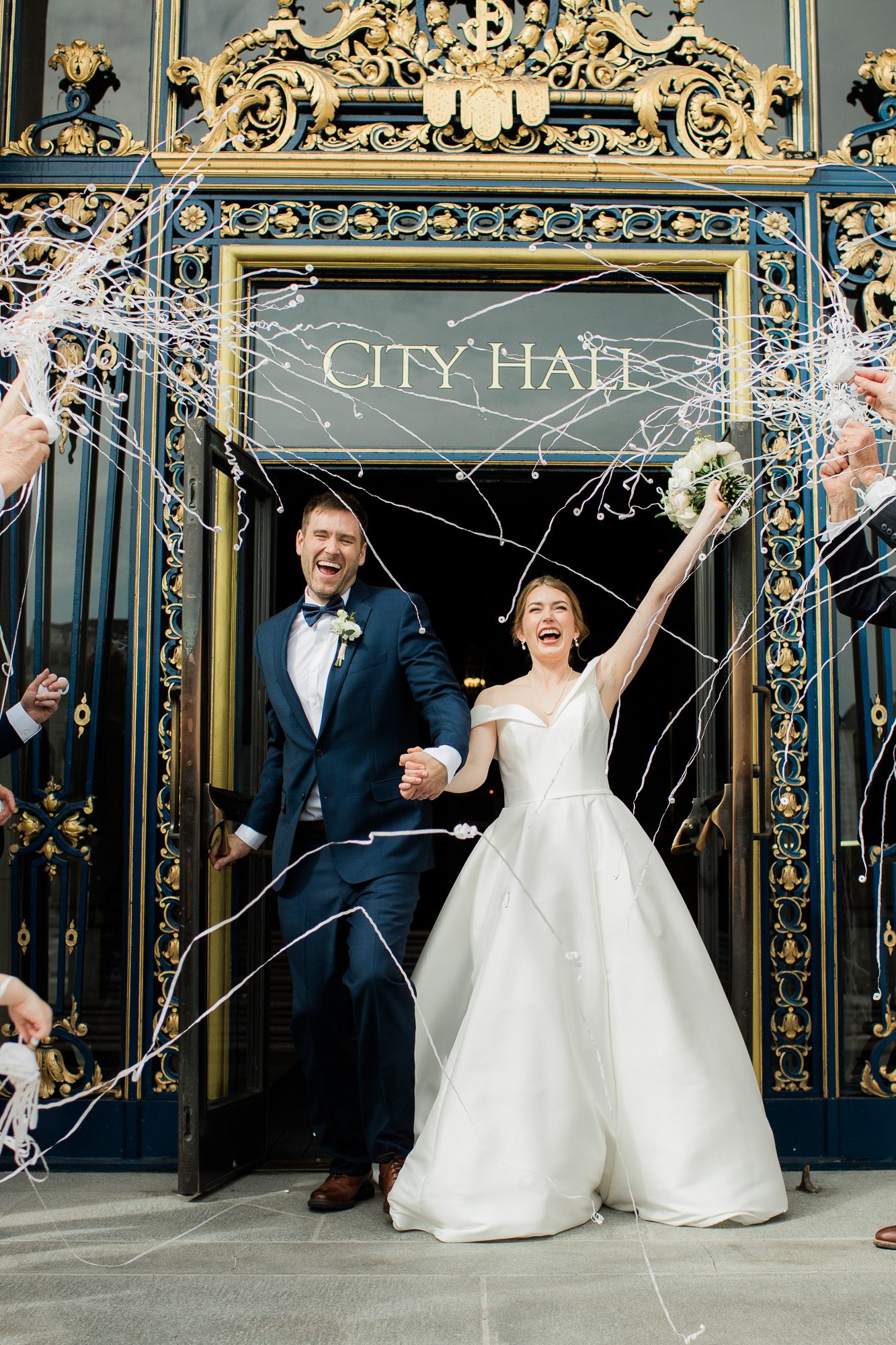 Bride and Groom leaving San Francisco City Hall